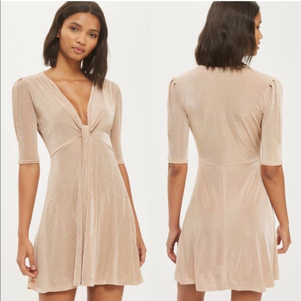 TOPSHOP TWIST FRONT SKATER DRESS